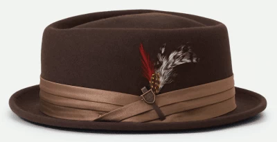 Hatte - Brixton Stout Pork Pie Wool (mørkebrun) 1 Hatte - Brixton Stout Pork Pie Wool (mørkebrun)