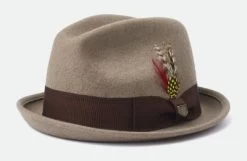Hatte - Brixton Gain Fedora Wool (grå)