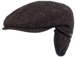 Sixpence / Flat Cap - Wigéns Ivy Slim Earflap Shetland Wool Cap (brun)