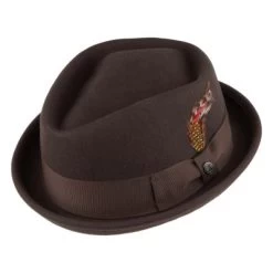 Hatte - Jaxon Diamond Crown Pork Pie Hat (brun)