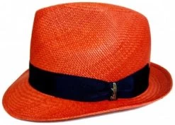 Hatte - Borsalino Panama Trilby (rød)