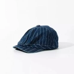 Sixpence / Flat Cap - Gårda Dutton Vintage Striped Newsboy Cap (blå)