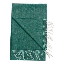 Halstørklæder - Amanda Christensen Wool Scarf Herringbone (Bottle Green)