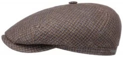 Sixpence / Flat Cap - Stetson 6-panel Wool/Linen Flat Cap (blå)