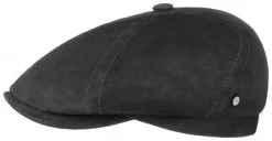 Sixpence / Flat Cap - Stetson Gustine Goat Suede Cap (marineblå)