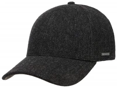 Caps - Stetson Wool Herringbone Baseball Cap (sort) 1 Caps - Stetson Wool Herringbone Baseball Cap (sort)
