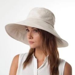 Hatte - Monaco Packable LinenSunhat (beige) -Mode Hat 801880 3