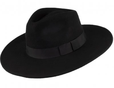Hatte - Jaxon The Author Wide Brim Fedora Hat (sort) 1 Hatte - Jaxon The Author Wide Brim Fedora Hat (sort)