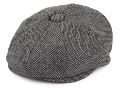 Sixpence / Flat Cap - Jaxon Baby Tweed Newsboy Cap (grå)