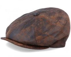 Sixpence / Flat Cap - MJM Blue Line Leather (brun)