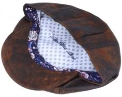 Sixpence / Flat Cap - MJM Blue Line Leather (brun) 5 Sixpence / Flat Cap - MJM Blue Line Leather (brun) -Mode Hat blue line billy leather brown flat cap mjm brun gubbkeps 3