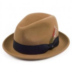 Hatte - Jaxon Crushable Blues Trilby (lysebrun)