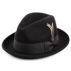 Hatte - Jaxon Crushable Blues Trilby (sort)