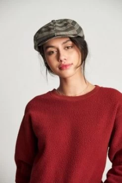 Sixpence / Flat Cap - Brixton Brood (grey/tan Plaid) -Mode Hat brood snap cap 00006 grytp 13