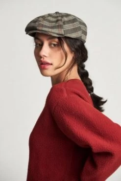 Sixpence / Flat Cap - Brixton Brood (grey/tan Plaid) -Mode Hat brood snap cap 00006 grytp 14