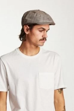 Sixpence / Flat Cap - Brixton Brood (taupe Plaid) -Mode Hat brood snap cap 00006 taupl 11