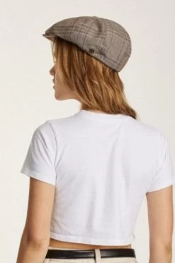 Sixpence / Flat Cap - Brixton Brood (taupe Plaid) -Mode Hat brood snap cap 00006 taupl 15 1