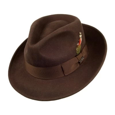 Hatte - Jaxon Crushable C-Crown Fedora (brun) 1 Hatte - Jaxon Crushable C-Crown Fedora (brun)