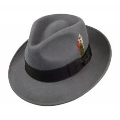 Hatte - Jaxon Crushable C-Crown Fedora (grå) -Mode Hat c crowngra4