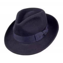 Hatte - Jaxon Crushable C-Crown Fedora (marineblå)