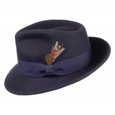 Hatte - Jaxon Crushable C-Crown Fedora (marineblå) 2 Hatte - Jaxon Crushable C-Crown Fedora (marineblå) - Billede 2
