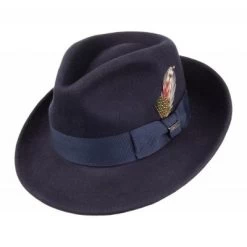 Hatte - Jaxon Crushable C-Crown Fedora (marineblå) 7 Hatte - Jaxon Crushable C-Crown Fedora (marineblå) -Mode Hat crushablec crownnavy5