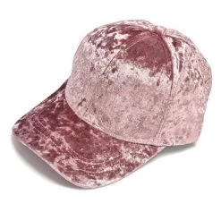 Caps - Gårda Velvet (rosa) -Mode Hat crushed velvet sammets rosa keps 03
