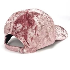 Caps - Gårda Velvet (rosa) -Mode Hat crushed velvet sammets rosa keps 04