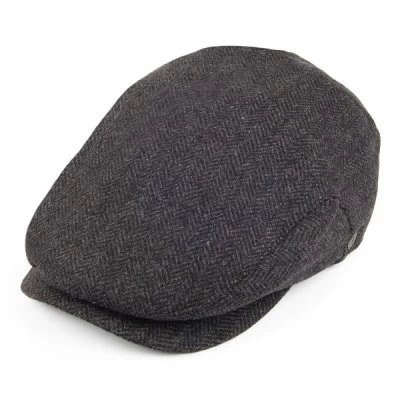 Sixpence / Flat Cap - Jaxon Herringbone Extended Bill (mørkegrå) 1 Sixpence / Flat Cap - Jaxon Herringbone Extended Bill (mørkegrå)
