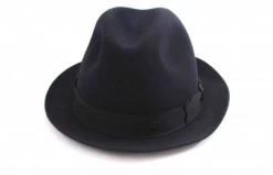 Hatte - Borsalino Marengo Narrow Brim Fedora (marineblå) -Mode Hat hattarborsalino 8298