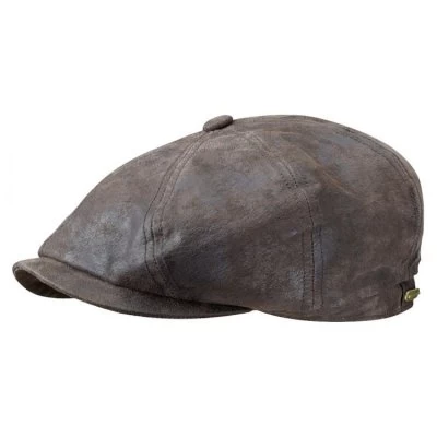 Sixpence / Flat Cap - Stetson Hatteras Leather Flat Cap (brun) 1 Sixpence / Flat Cap - Stetson Hatteras Leather Flat Cap (brun)