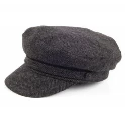 Sixpence / Flat Cap - Jaxon Herringbone Fiddler Cap (mørkegrå)
