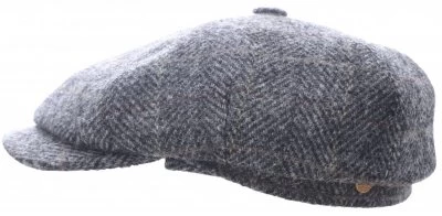 Sixpence / Flat Cap - Mayser Seven Plus Harris Tweed (grå) 1 Sixpence / Flat Cap - Mayser Seven Plus Harris Tweed (grå)