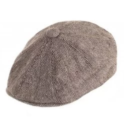 Sixpence / Flat Cap - Jaxon Hats Marl Tweed Newsboy Cap (brun)