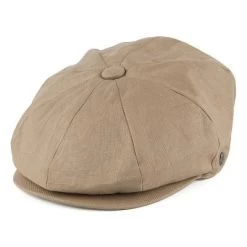 Sixpence / Flat Cap - Jaxon Hats Linen Newsboy Cap (camel)