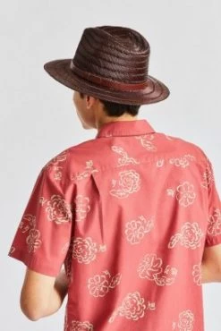 Hatte - Brixton Messer Straw (brun) 7 Hatte - Brixton Messer Straw (brun) -Mode Hat messer straw fedora 10451 brown 013