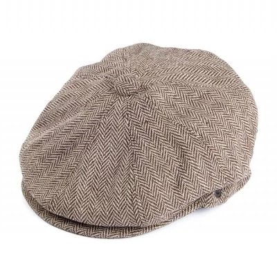 Sixpence / Flat Cap - Jaxon Herringbone Newsboy Cap (brun) 1 Sixpence / Flat Cap - Jaxon Herringbone Newsboy Cap (brun)