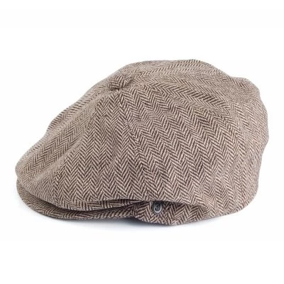 Sixpence / Flat Cap - Jaxon Herringbone Newsboy Cap (brun) 2 Sixpence / Flat Cap - Jaxon Herringbone Newsboy Cap (brun) - Billede 2