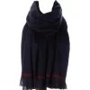 Halstørklæder - Gårda Women's Frayed Wrap (Navy)