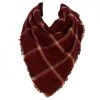 Halstørklæder - Gårda Women's Tartan Frayed Wrap (Burgundy)