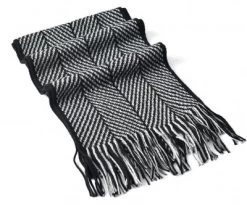 Halstørklæder - Gårda ZigZag Knitted Tassel Scarf (Sort/Hvid)