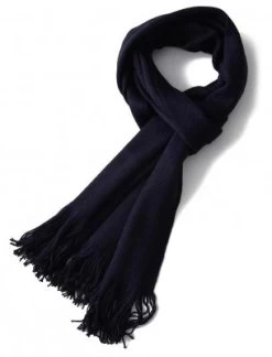 Halstørklæder - Gårda Knitted Woolmix Scarf (Navy)