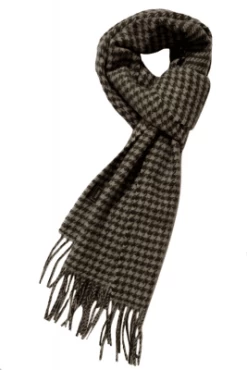 Halstørklæder - Gårda Check Wool Scarf (Brun)