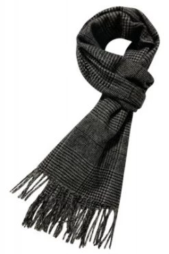 Halstørklæder - Gårda Check Wool Scarf (Sort/Hvid)