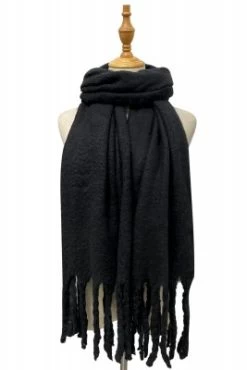 Halstørklæder - Gårda Soft Tassel Blanket Scarf (Sort)