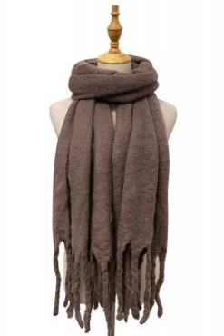 Halstørklæder - Gårda Soft Tassel Blanket Scarf (Brun)