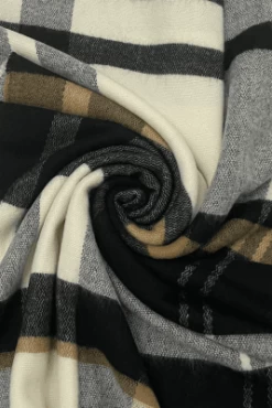 Halstørklæder - Gårda Tartan Wool Blanket Scarf (Cream) -Mode Hat sc 5092 a 2