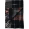 Halstørklæder - Gårda Tartan Wool Scarf (Black/Peach)