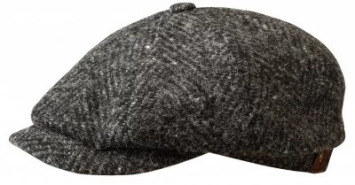 Sixpence / Flat Cap - Stetson Hatteras Herringbone Wool (antracit) 1 Sixpence / Flat Cap - Stetson Hatteras Herringbone Wool (antracit)