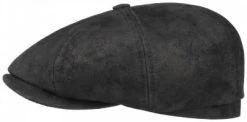 Sixpence / Flat Cap - Stetson Hatteras Leather Flat Cap (sort)
